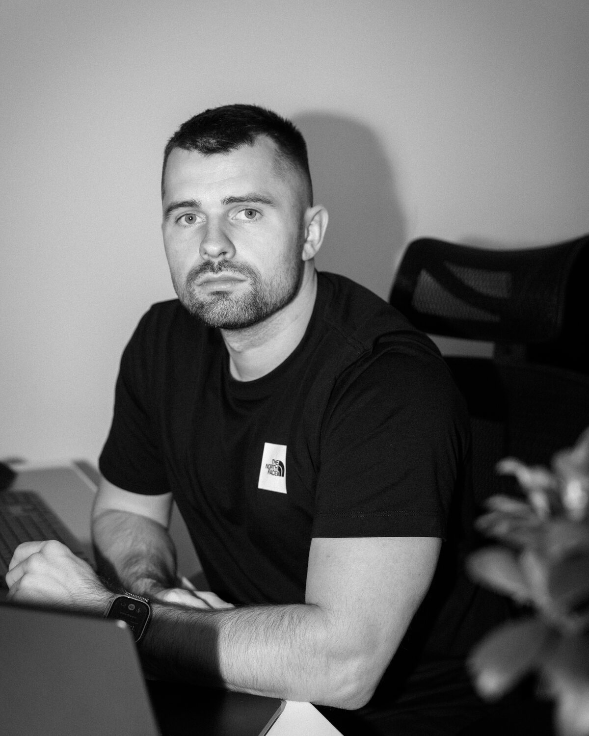 Lukas Granatier working at a desk